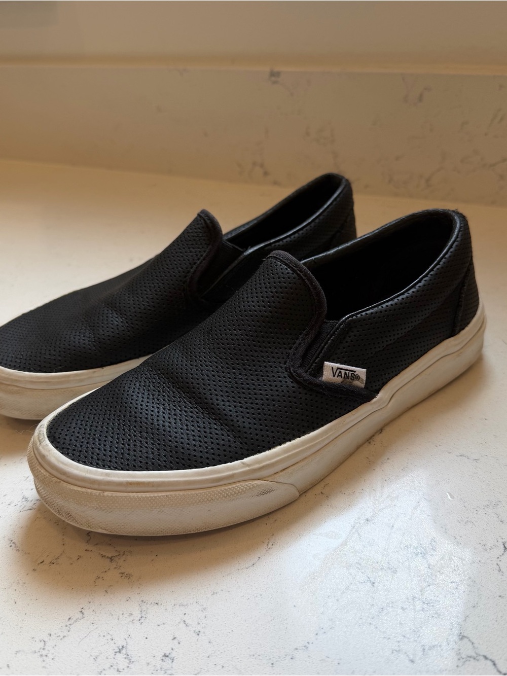 Vans Black Perforated Slip-On Loafers